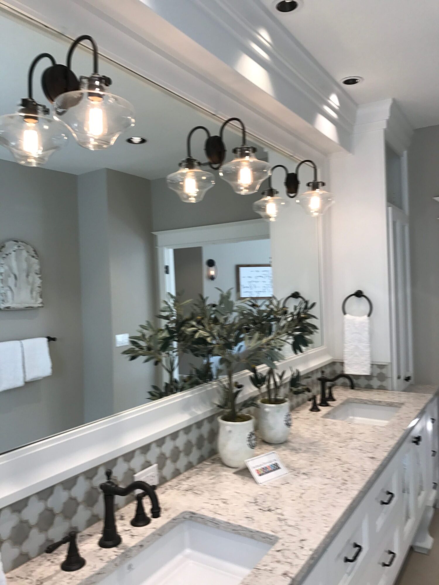 Master bathroom vanity renovation with double sinks in Portland, OR