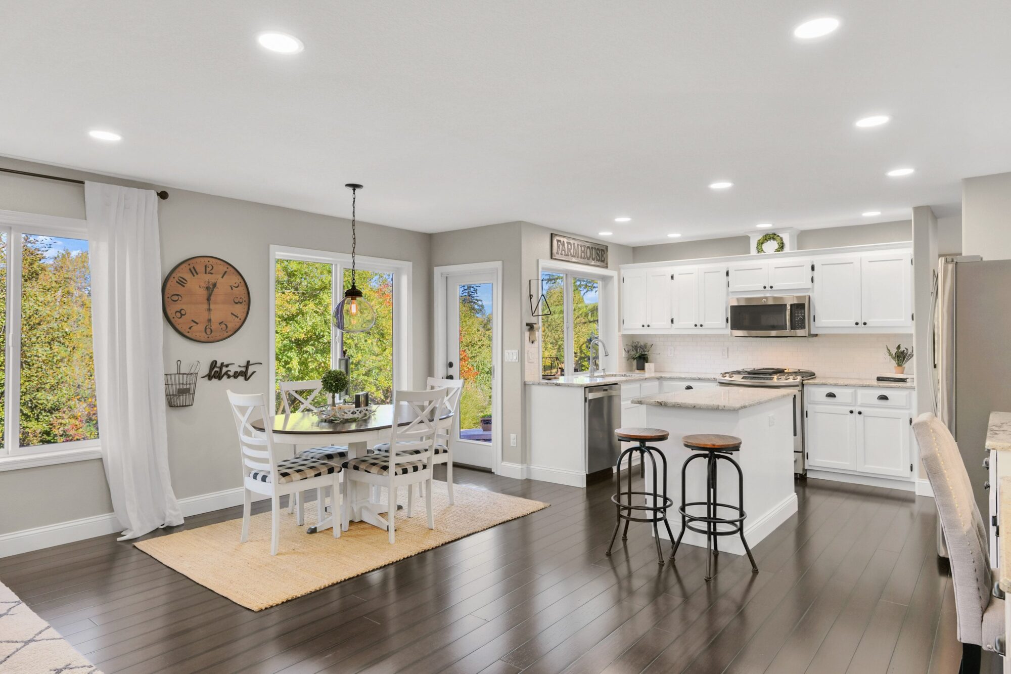 Open-concept kitchen and dining area remodel in Portland, OR